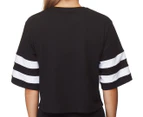 Russell Athletic Women's Cropped Monochrome Tee / T-Shirt / Tshirt - Black