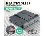 Giselle Bedding Weighted Blanket Adult 9KG Heavy Gravity Plush Minky Cover Snuggle Anxiety Relief Deep Relax Grey