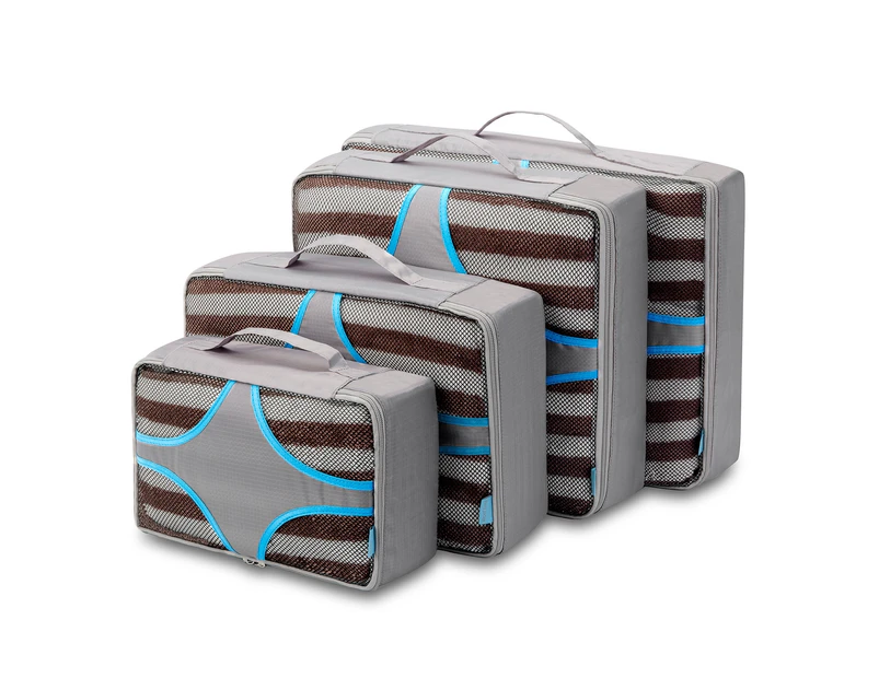 NiceEbag Packing Cubes 4 Set Travel Luggage Organizers-Grey