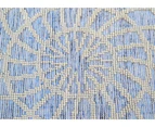 Hand Woven Wool Rug - Zaal - Ivory/Blue