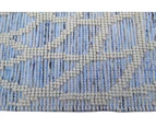 Hand Woven Wool Rug - Zaal - Ivory/Blue