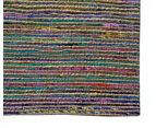 Hand Woven Jute & Silk Rug - Stripe 6001 - Natural/Multi