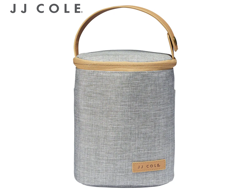 JJ Cole Baby Bottle Cooler Bag - Grey Heather/Tan