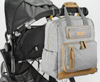 JJ Cole Papago Backpack Baby Maternity Nappy Bag - Heather Grey/Tan