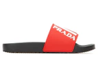 Prada Men's Logo Print Slides - Black/Red