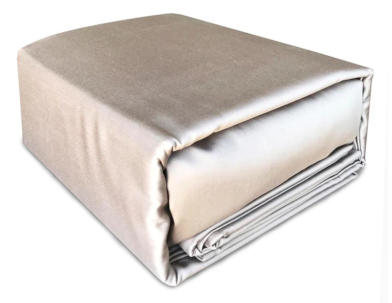 Luxury 400TC Bamboo Cotton Sateen Fitted Sheet Set Linen  Queen , King , Mega Queen , Mega King , Carlifornia King Size Bed