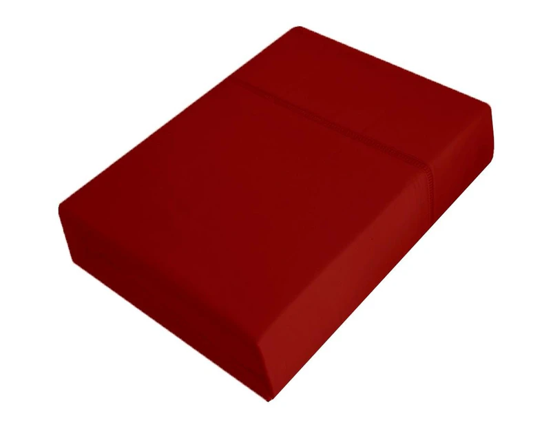 Luxury 400TC Bamboo Cotton Fitted Sheet Set Ketchup Red Queen , King , Deep Wall 50cm Super Queen , Deep Wall 50cm Super King Size Bed
