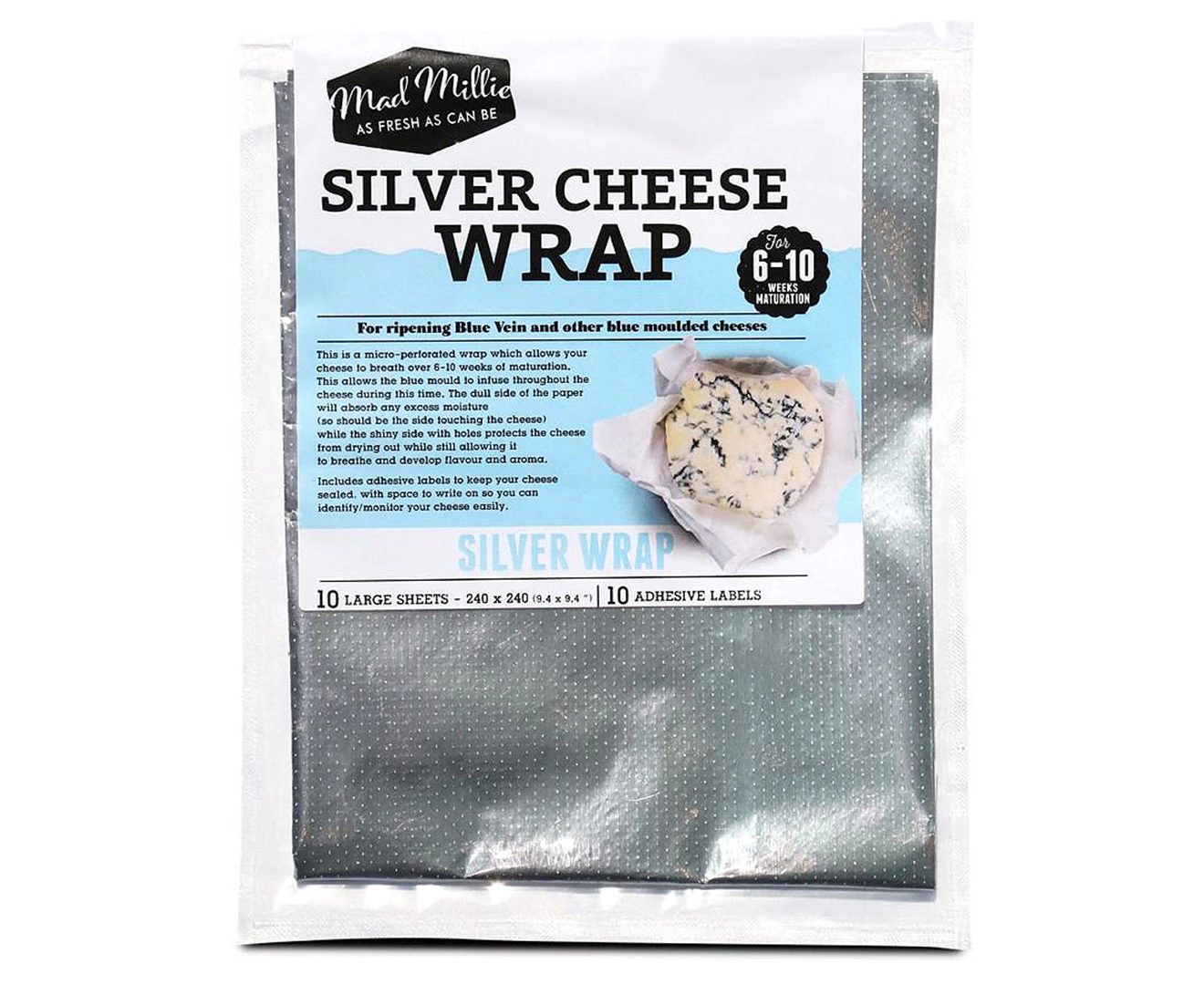 Mad Millie Silver Cheese Wrap 10pk