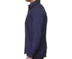 Ike Behar Men's Long Sleeve Dot Shirt - Indigo Blue