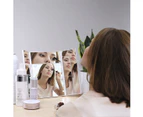 LED Lighted Makeup Mirror with 3X/2X/5X Magnifying Touch Screen,USB Charging,90 Adjustable Rotation