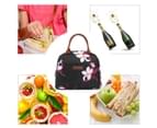 LOKASS Women’s Water-resistant Soft Lunch Bag-Black flower 2