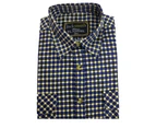 Men's Flannelette Shirt Check Vintage Long Sleeve - 49 (Full Placket)