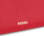 Fossil Logan Zip Around Wallet - Poppy Red