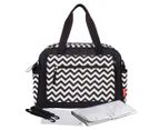 Bellotte Baby Maternity Nappy Bag Carry All Satchel Tote - Black/White Stripes