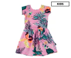 Bonds Girls' Hipster Dress - Tropical Sundance Gumball Pink