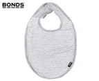 Bonds Baby Stretchies Bib - White & New Grey Marle