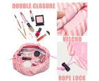 NiceEbag Drawstring Cosmetic Bag Lazy Travel Makeup Bag-Pink