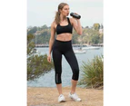 LaSculpte Women's Antimicrobial Tummy Control Slimming Fitness Atchletic Workout Running High Waist Capri Yoga Legging - Black