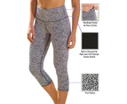 LaSculpte Women's Antimicrobial Tummy Control Slimming Fitness Atchletic Workout Running High Waist Capri Yoga Legging - Black/white Spot Print