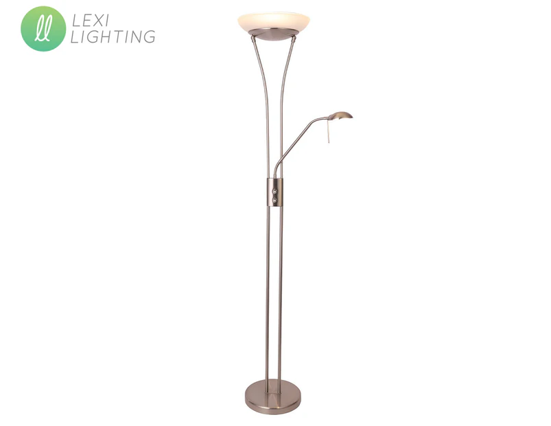 Lexi Lighting Reed LED Mother & Child Floor Lamp - Satin Chrome