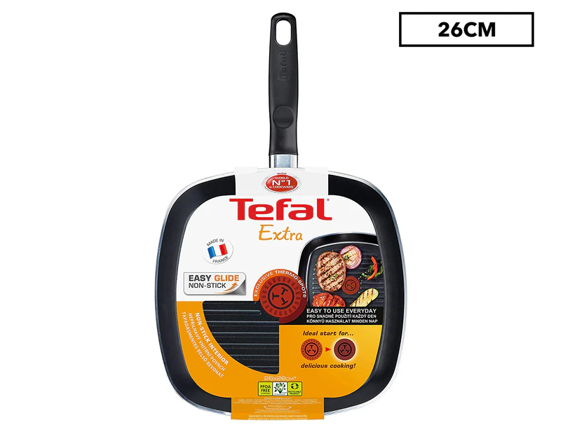 Tefal 26cm Extra Square Grill Pan - Charcoal