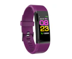 Catzon 115Plus Fitness Tracker HR Heart Rate Monitor Waterproof Smart Fitness Band Step Counter Calorie Pedometer-Purple