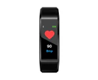 Catzon 115Plus Fitness Tracker HR Heart Rate Monitor Waterproof Smart Fitness Band Step Counter Calorie Pedometer-Black