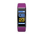 Catzon 115Plus Fitness Tracker HR Heart Rate Monitor Waterproof Smart Fitness Band Step Counter Calorie Pedometer-Purple