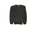 Jacksmith Men's Shetland Wool V Neck Pullover Sweater Jumper - Charcoal (29)