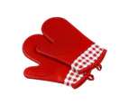 Kitchen Barbecue Oven Glove - Red (Size:33cm x 19cm)