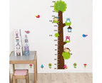 Owl Tree Height Measure Wall Stickers (Size: 144cm x 81cm)