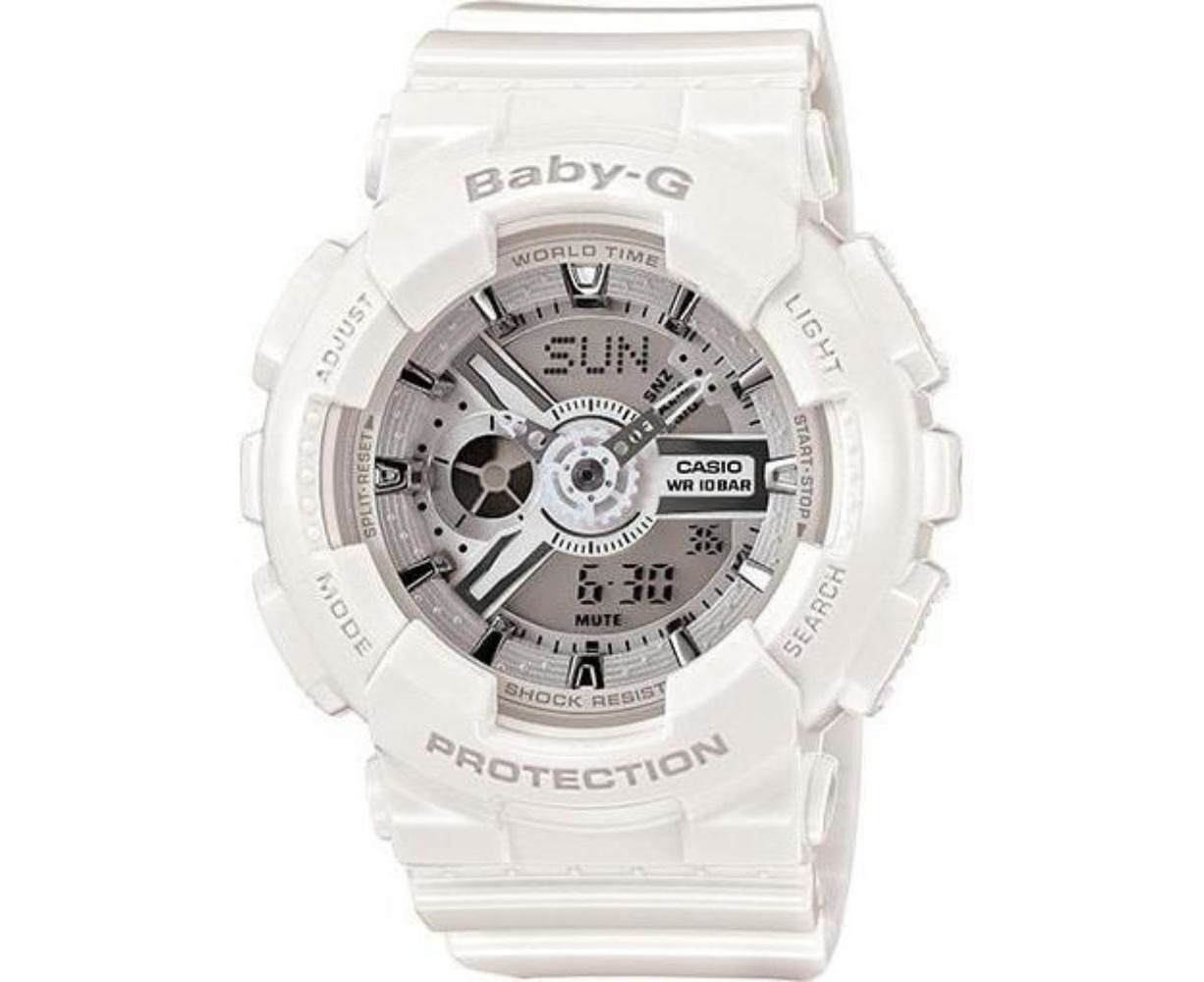 Casio Baby-G Women's 45mm BA110-7A3 Resin Watch - White/Steel | Catch ...