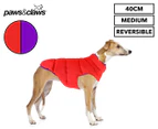 Paws & Claws 40cm Reversible Pet Puffer Jacket - Red/Purple