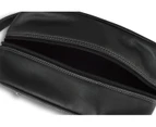 Woodland Leather Black 8.5" Single Zip Wash Bag With Grab Handles