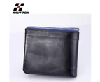 Hautton Black Sports Leather Wallet 4.5" Pull Out Coin Section