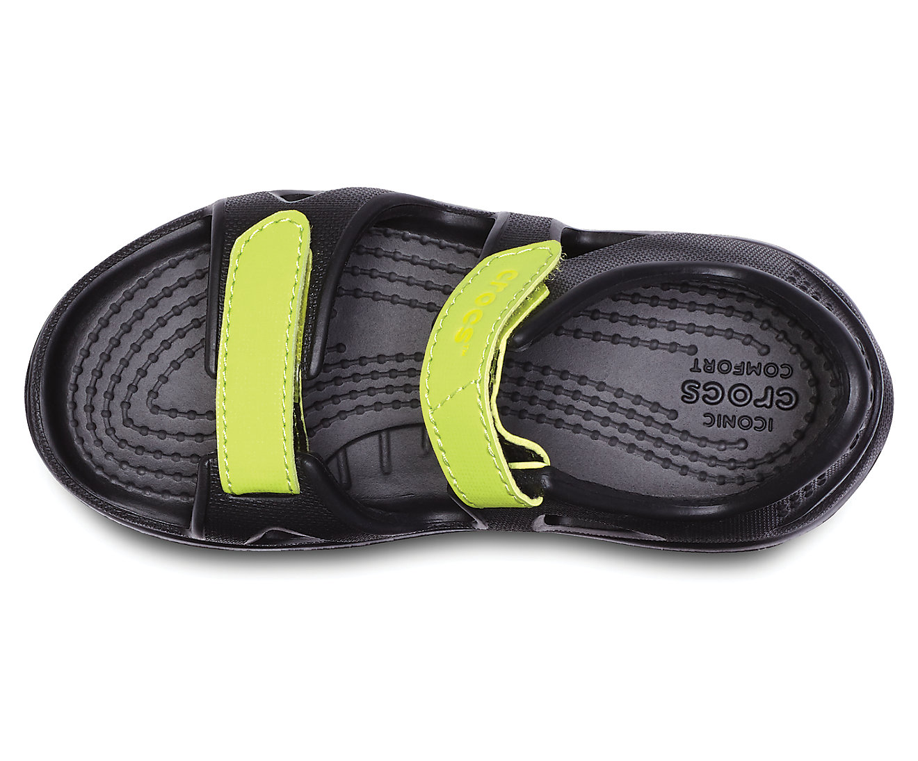 Crocs Boys Swiftwater River Sandals - Black/Volt Green | Catch.com.au