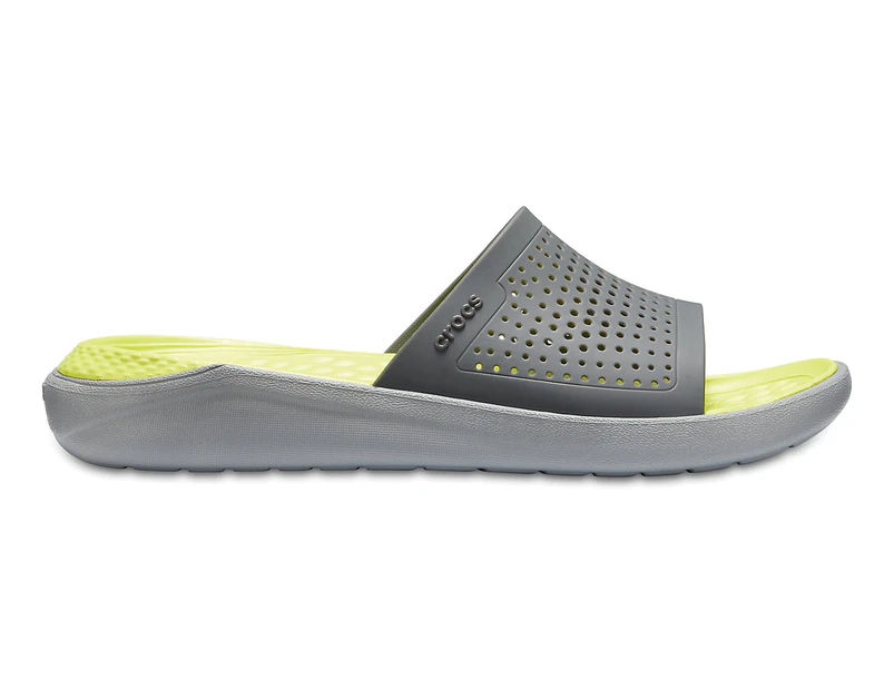 Crocs Mens LiteRide Slide - Slate Grey/Light Grey