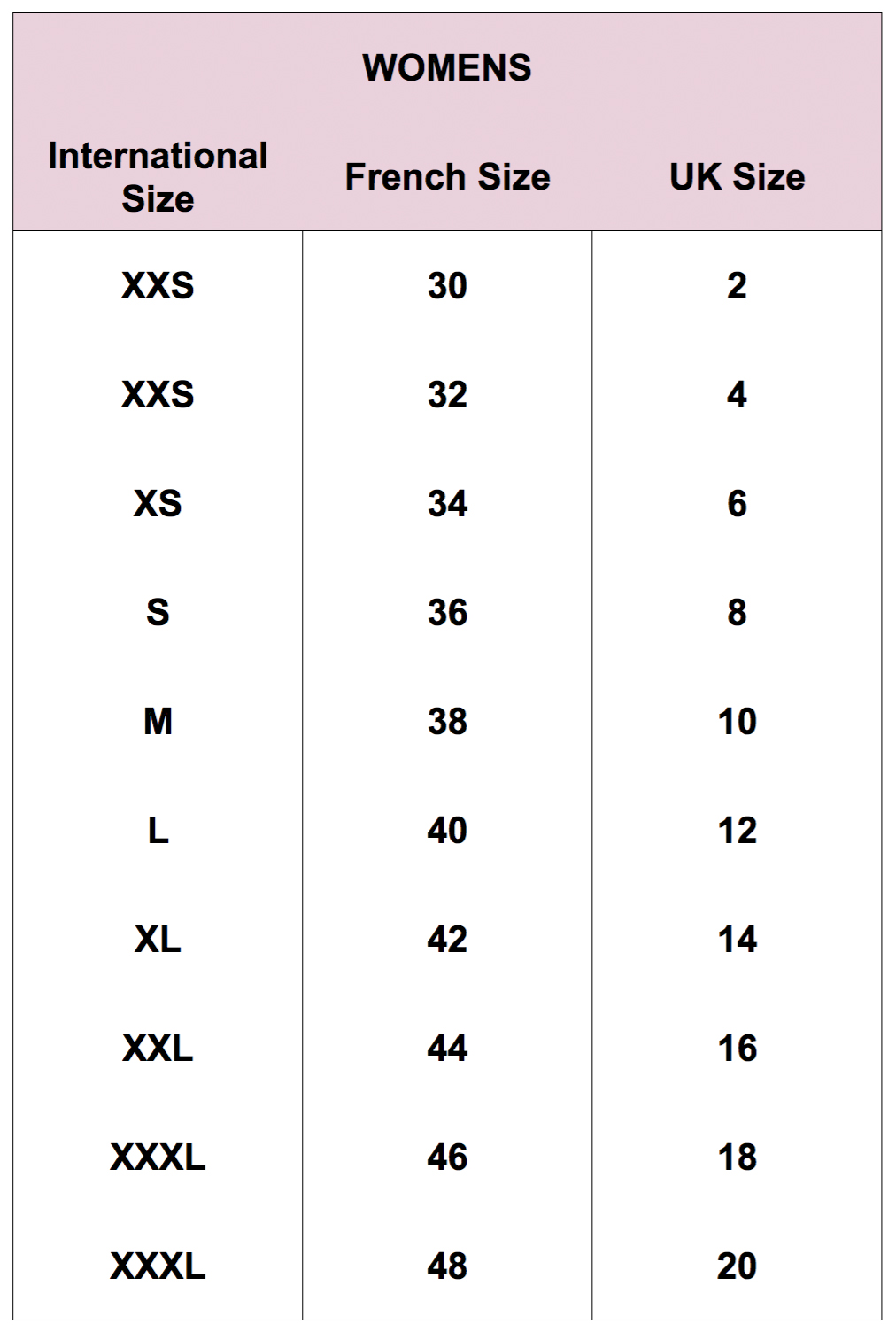 Les Copains Size Chart