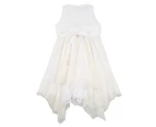 La Stupenderia Girls' Bow Dress - White 