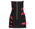 Balmain Women's Two-Tone Short Dress - Black/Fuchsia