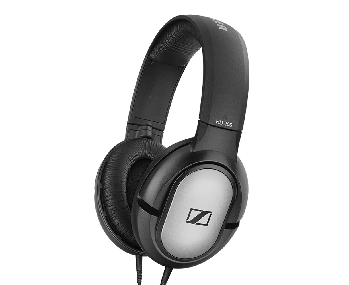 Sennheiser HD 206 Closed-Back Over Ear Headphones 3.5mm Wired Stereo Music