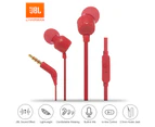 JBL T110 3.5mm Wired In-ear Headphones Stereo Music - Red