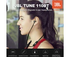 JBL TUNE 110BT Bluetooth 4.0 in-Ear Headphones Magnetic Sports Neackband - Black