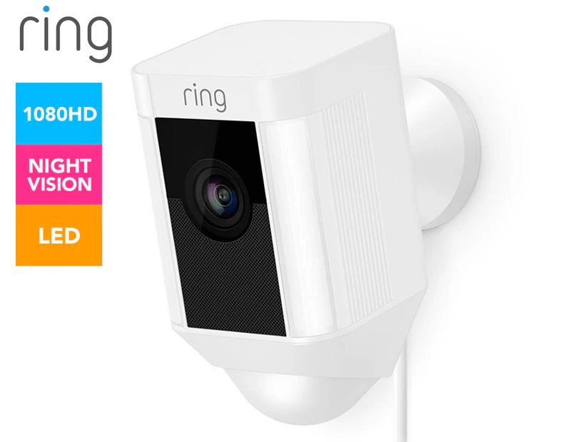 Ring 8SH1P7-WAU0 Spotlight WiFi Wired Security Camera - White