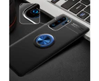 Huawei P30 Pro Ring Holder Case Soft TPU Shockproof Slim Fit Support Magnetic Car Mount Cover for Huawei P30 Pro - Black-Blue