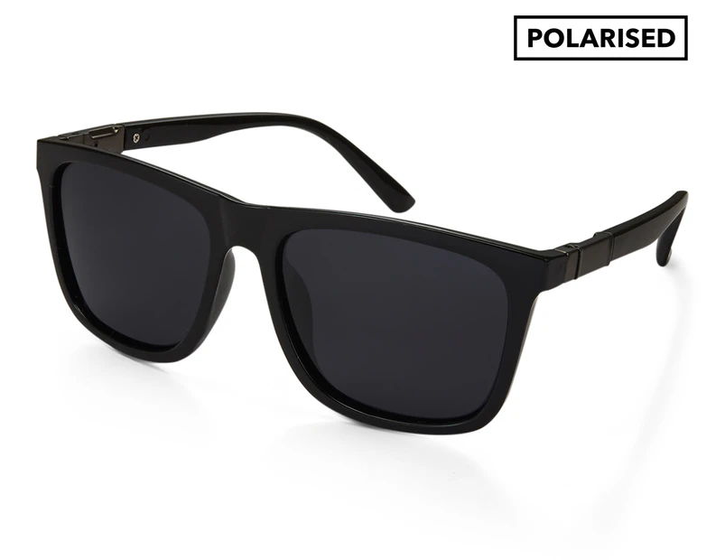 Winstonne Men's Ledger Polarised Sunglasses - Black/Black