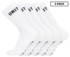 Unit Men's Hi Lux Socks 5-Pack - White