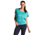 LaSculpte Women's Yoga Fitness Athletic Workout Gym Training Running Sports Short Sleeve Loose Tee Top - Mint