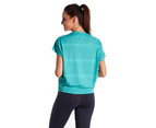 LaSculpte Women's Yoga Fitness Athletic Workout Gym Training Running Sports Short Sleeve Loose Tee Top - Mint