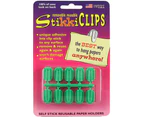 Stikkiclips Self-Stick Reusable Paper Holders 10/Pkg-Green